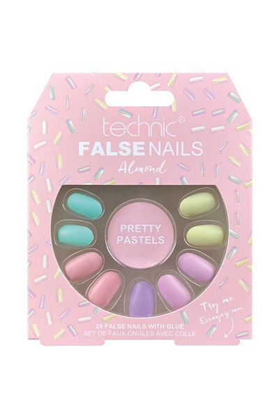 TECHNIC Set 24 Unghii False, Technic, Unghii False, Squareletto, Pretty Pastels, Adeziv inclus