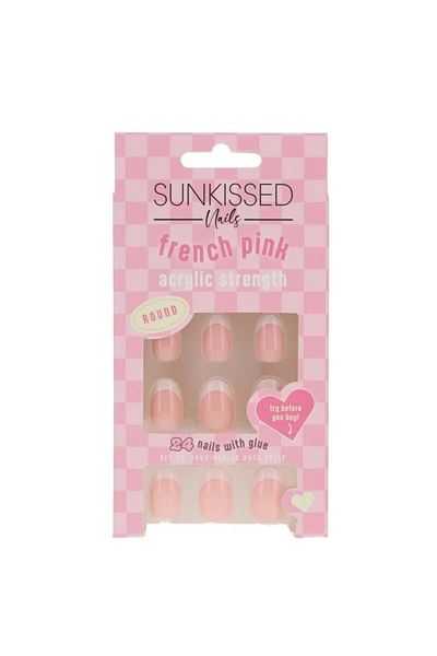 Sunkissed Set Unghii False, Sunkissed, French Pink, 24 bucati, Lipici inclus