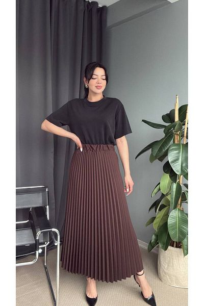 Julidress Πικέ φούστα με ελαστική μέση Bitter Brown Premium