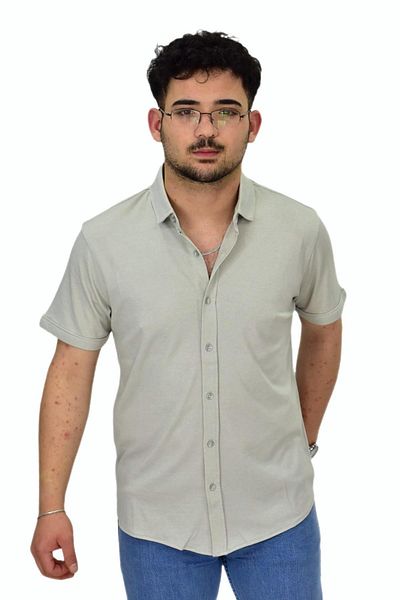 Raymons Ανδρικό πουκάμισο με κουμπιά Mercerized T-shirt 4680 BGL-ST04531