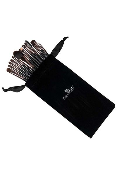 Makeup SensoPro 15-piece makeup brush set, Black, Storage case included