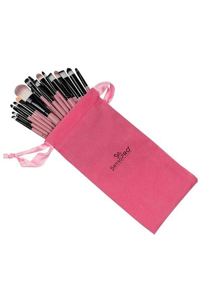 Makeup SensoPro 20-piece makeup brush set, Pink, Storage case included