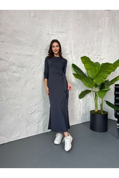 Elif Özbey Butik Smoked Side Tie Modal Φόρεμα