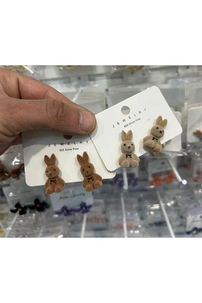 ÇELİKSİLVERTAKI Cute Rabbit Earrings