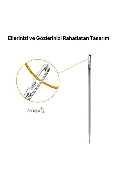 TıkTık AL Paslanmaz Çelik Dikiş & Nakış 12 Adet Akıllı Dikiş Iğne Seti Ve Pirinç Ahşap Saklama Kutusu