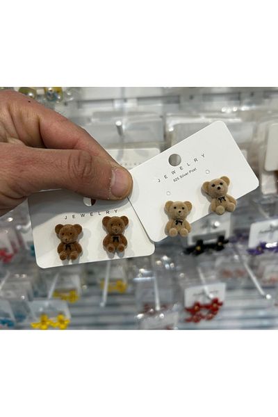 ÇELİKSİLVERTAKI Teddy Bear Earrings