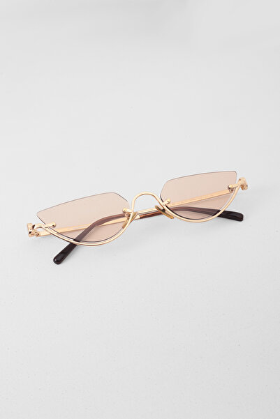 Kapin Gina Metal Design Vintage Sunglasses - Beige Glass