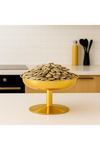 ÖZBURAK GOLD Çelik Ayaklı Çerez Tatlı Ikramlık Sunumluk & Kahvaltılık Çap:11....