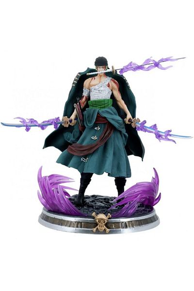 KAZUKO High Quality Realistic One Piece Zoro Anime Character Model 25cm