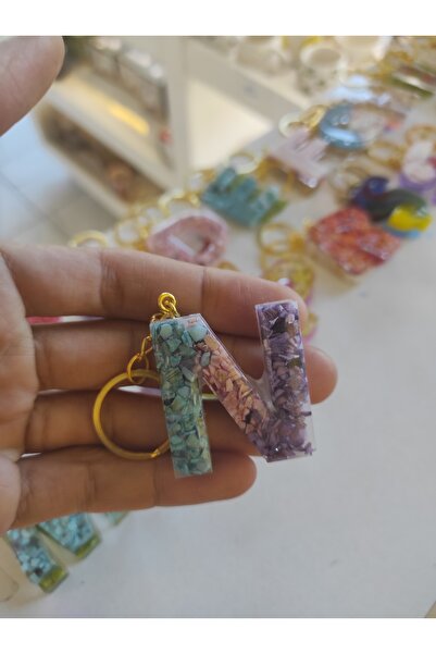 Home سلسلة مفاتيح هدية إيبوكسي حرف "N"