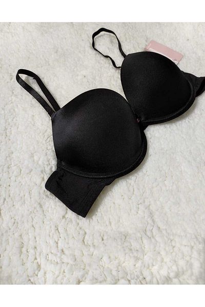 DÜVEN Push up Double Padded Black Bra - Pop up Double Support Single Top