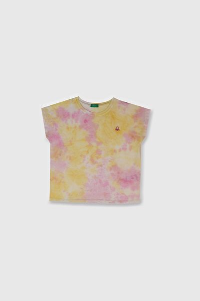 United Colors of Benetton منقوشة عادية صالح طاقم الرقبة تي شيرت الفتيات تي شيرت BNTG21783