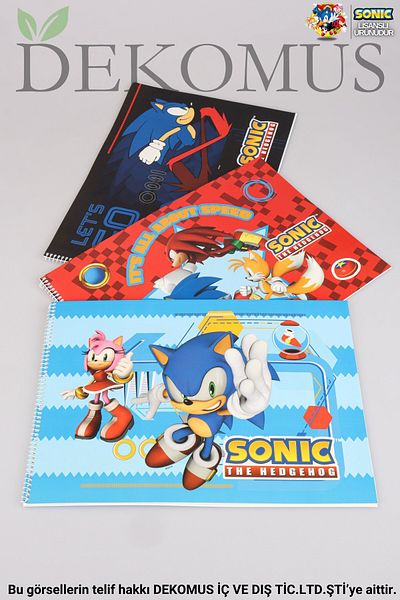 Sonic Sonci Lif Sonarli دفتر رسم كبير الحجم 24x34 سم 15 صفحة