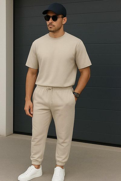 Delpino Σετ με 2 κανονικά μπλουζάκια Relax Comfort Fit Jogger Tracksuit χωρίς μπλουζάκια