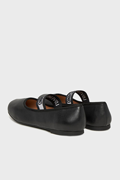 Love Moschino Logo Genuine Leather Single Strap Ballerina Shoes Shoes Ja11071G0Mie0000