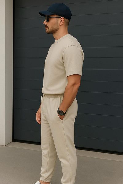 Delpino Σετ με 2 κανονικά μπλουζάκια Relax Comfort Fit Jogger Tracksuit χωρίς μπλουζάκια