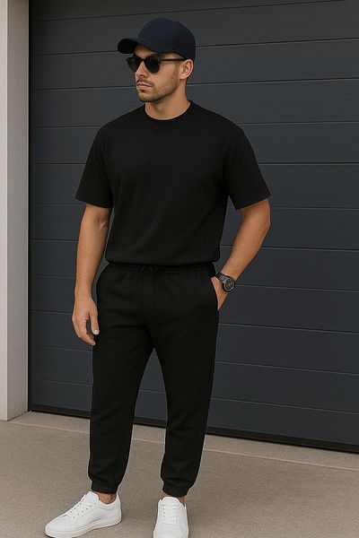 Delpino Σετ με 2 κανονικά μπλουζάκια Relax Comfort Fit Jogger Tracksuit χωρίς μπλουζάκια