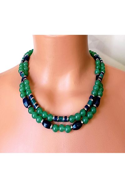 Asteria Elite Luck and Abundance Set - Aventurine, Lapis Jasper Necklace and Bracelet
