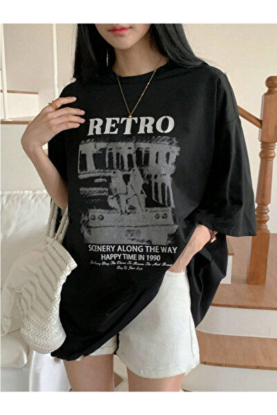 Revasser Unisex muškarci/žene RETRO specijal Štampano Oversize kroj Pamuk lu ...