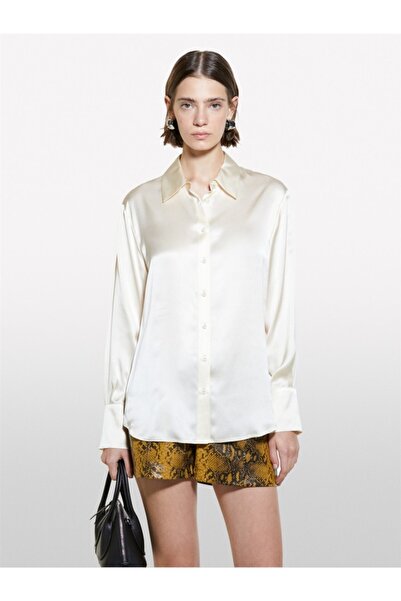 Sisley %100 Ipek Arkası Uzun Regular Fit Gömlek Kadın 0l8 Gömlek - 324a5q6wlq05e