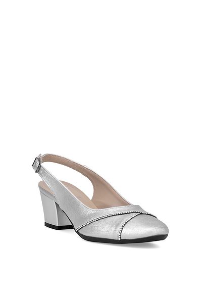 Ayakkabı Fuarı Pantofi clasici cu toc pentru femei - Elite MST706N Silver