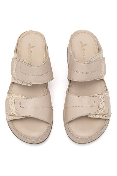 Ayakkabı Fuarı Rochie de damă ortopedică din piele naturală - bej