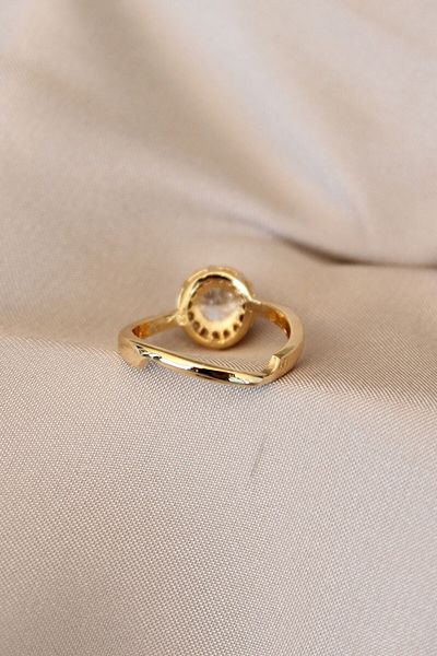 Skygo Gold Color Solitaire Design Adjustable Metal Ring - Tj-Byk1759