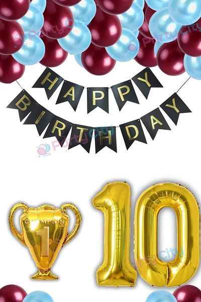 Party City Σετ πάρτι με θέμα το μπαλόνι 10 ετών - Κούπα Foil Balloon Celebration Birthday
