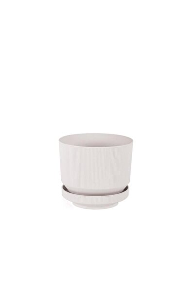 Omnipazar SO-S283 Dekoratif Tabaklı Lüks Çizgi Desenli Saksı 6 Litre