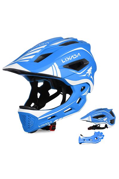 Choice Blue Lixada Kids 2-in-1 Detachable Full Face Helmet Children Sports Safety Bike Helmet Protective Ge