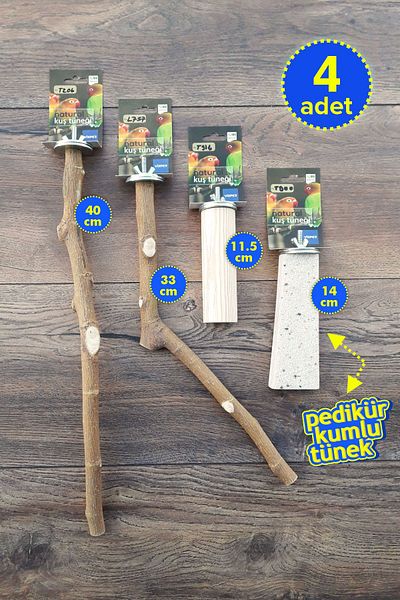 Vixpet 4 Pcs Parrot Perch Set: Sultan, Monk, Lori, Konur, Budgie, Forpus, Sevda, Senegal M457