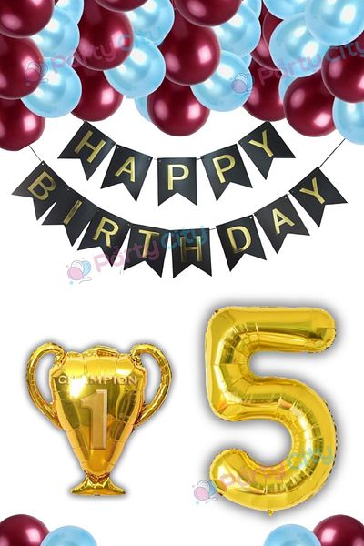 Party City Σετ πάρτι με θέμα το μπαλόνι 5 ετών - Κούπα Foil Balloon Celebration Birthday