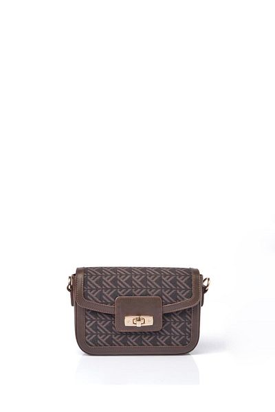 Kayra Coffee Option for Monogram Pattern Baguette Bag