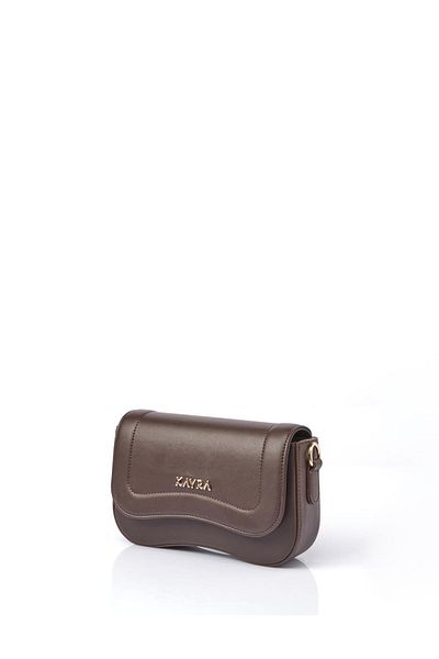 Kayra Bitter Brown Covered Mini Baguette Bag