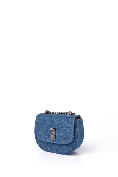 Kayra Geantă de umăr acoperită din denim - Indigo