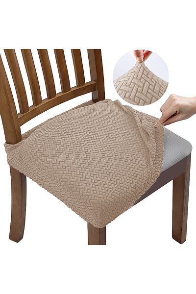 Choice Khaki New Durable Jacquard Chair Seat Covers Removable Washable Anti-dust Stretch