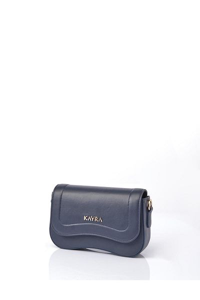 Kayra Mini geantă baghetă închisă bleumarin