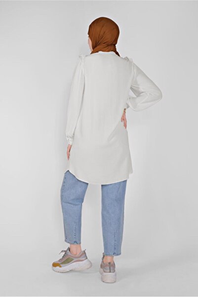 Alvina Buttoned Tunic with Rush Detail 41575