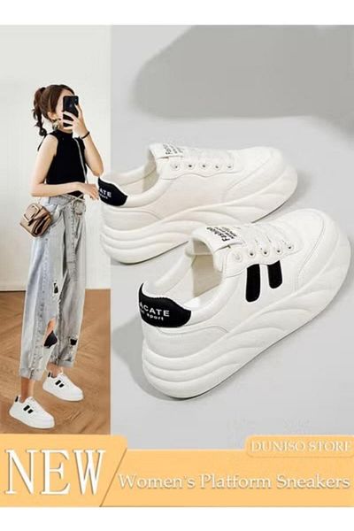 Generic Duniso Women's Platform Sneakers Low-top Walking Shoes Comfortable Lace-up Fashion Casual Shoes
