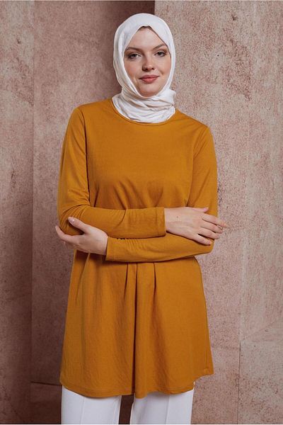 Alvina 44646 Model Plain Crew Neck Tunic