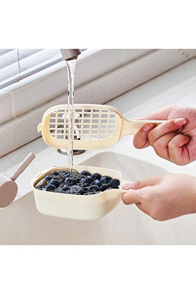 Arabest وعاء مصفاة طعام بمقبض، مناسب للميكروويف، مصفاة مانعة للتسرب، 19.5×9.2...