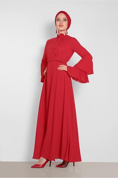 Alvina Pleated Sleeve Dress 4219