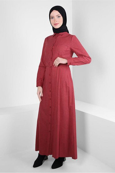 Alvina Stripes Patterned Dress 40198-1