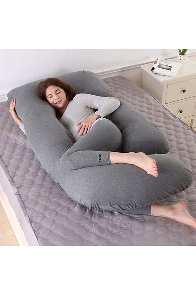 fulina Pregnancy Pillows, With Removable Cover, 160x120x70cm, Comfortable, Slumber for Pregnant, Grey