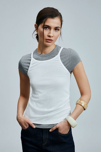 Lufian Tricou fără mâneci pentru femei Isla, alb