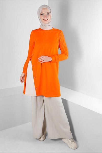 Alvina Buttoned Side Tie Tracksuit Tunic - 43697