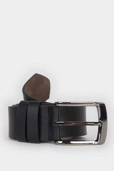 DeFacto Men's Rectangular Buckle Faux Leather Casual Belt F3122Axns