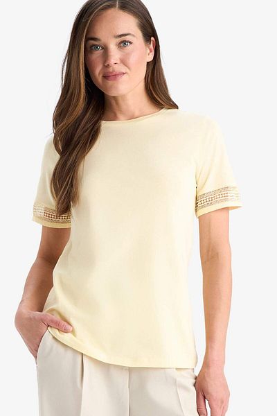 DeFacto Regular Fit Crew Neck Combed Cotton Short Sleeve T-Shirt E4416Ax25Sm
