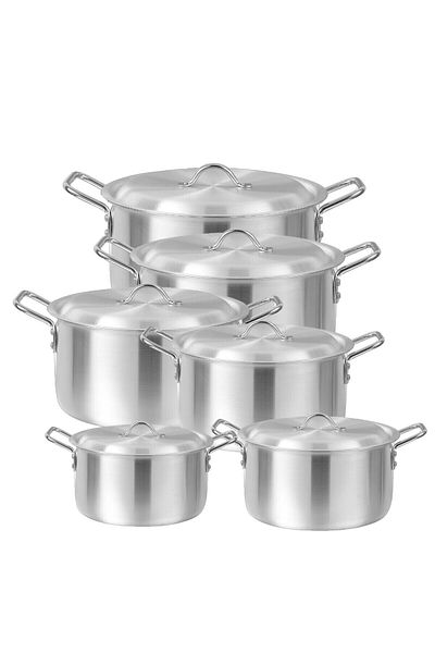 Bright Aluminum Cookware Set 12pcs