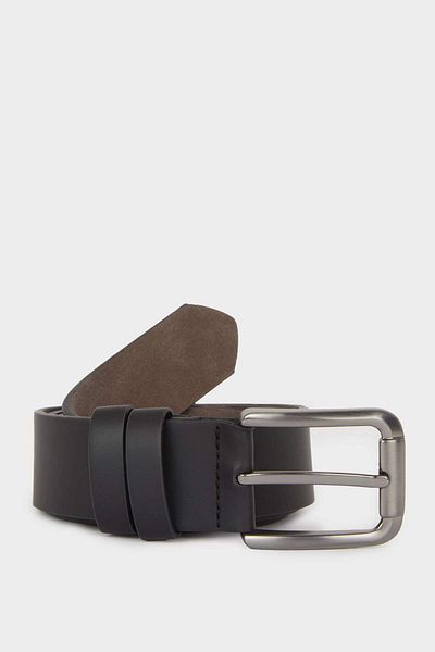 DeFacto Men's Rectangular Buckle Faux Leather Casual Belt F3125Axns